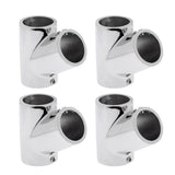 Maxbell 4 Piece Boat Hand Rail Fitting 60 Degree Tee 316 Marine Stainless Steel 25mm