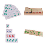 Maxbell Montessori Math Learning Cards Number 1-1000 in Wood Box and 1-9000 in Paper
