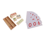 Maxbell Montessori Math Learning Cards Number 1-1000 in Wood Box and 1-9000 in Paper