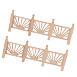 Maxbell 2Pcs 1/12 Dollhouse Miniature Unpainted Garden Wooden Rail Fence Barrier