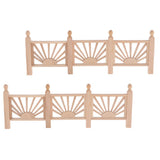 Maxbell 2Pcs 1/12 Dollhouse Miniature Unpainted Garden Wooden Rail Fence Barrier