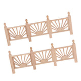 Maxbell 2Pcs 1/12 Dollhouse Miniature Unpainted Garden Wooden Rail Fence Barrier