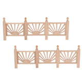 Maxbell 2Pcs 1/12 Dollhouse Miniature Unpainted Garden Wooden Rail Fence Barrier