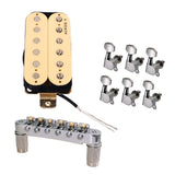 Maxbell Roller Saddle Bridge+Double Coil Humbucker Pickup+Tuning Pegs