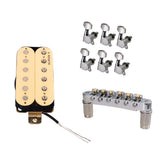 Maxbell Roller Saddle Bridge+Double Coil Humbucker Pickup+Tuning Pegs