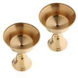 Maxbell 2 Piece Copper Candle Holder Ghee Lamp Holder Tibetan Brass Oil Lamp Caliber