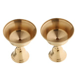 Maxbell 2 Piece Copper Candle Holder Ghee Lamp Holder Tibetan Brass Oil Lamp Caliber