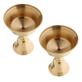 Maxbell 2 Piece Copper Candle Holder Ghee Lamp Holder Tibetan Brass Oil Lamp Caliber