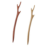 Maxbell 2pcs Vintage Wood Antler Hair Sticks Handmade Hairpin Chignon Pin Accessory