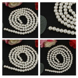 Maxbell 5 Package New DIY Glass Loose Round Imitation Pearl Beads Strand Off white