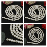 Maxbell 5 Package New DIY Glass Loose Round Imitation Pearl Beads Strand Off white