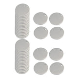 Maxbell 40x Round Stainless Steel Tag  Findings Pet Identification Metal Blank 12mm