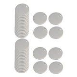 Maxbell 40x Round Stainless Steel Tag  Findings Pet Identification Metal Blank 15mm