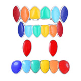 Maxbell 2 Sets Colorful Hip Hop Fang Teeth Grills Hollowen Clown Mouth Jewelry