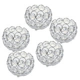 Maxbell 5 Pieces Crystal Candle Holder Banquet Tabletop Candlestick Silver
