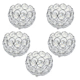 Maxbell 5 Pieces Crystal Candle Holder Banquet Tabletop Candlestick Silver