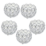 Maxbell 5 Pieces Crystal Candle Holder Banquet Tabletop Candlestick Silver