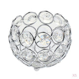 Maxbell 5 Pieces Crystal Candle Holder Banquet Tabletop Candlestick Silver
