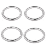Maxbell 4 Pieces 2-Size Smooth Welded Polished Boat Marine Stainless Steel O Ring
