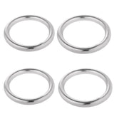 Maxbell 4 Pieces 2-Size Smooth Welded Polished Boat Marine Stainless Steel O Ring