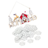 Maxbell 100x White Wooden Snowflake+1pcs Wooden Snowhouse for Christmas Decorations