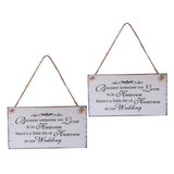 Maxbell 2Pcs Because Someone We love is in Heaven Wedding Sign Hanging Plaque