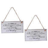Maxbell 2Pcs Because Someone We love is in Heaven Wedding Sign Hanging Plaque