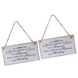 Maxbell 2Pcs Because Someone We love is in Heaven Wedding Sign Hanging Plaque