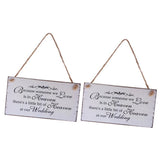 Maxbell 2Pcs Because Someone We love is in Heaven Wedding Sign Hanging Plaque