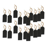 Maxbell 20 Pieces Mini Rectangle Wooden Blackboard Chalkboard Tags