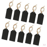 Maxbell 20 Pieces Mini Rectangle Wooden Blackboard Chalkboard Tags