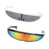 Maxbell 2x Futuristic Narrow Mirrored Visor Sunglasses Space Alien Robot Sunglasses