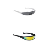Maxbell 2x Futuristic Narrow Mirrored Visor Sunglasses Space Alien Robot Sunglasses