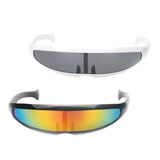 Maxbell 2x Futuristic Narrow Mirrored Visor Sunglasses Space Alien Robot Sunglasses