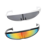 Maxbell 2x Futuristic Narrow Mirrored Visor Sunglasses Space Alien Robot Sunglasses