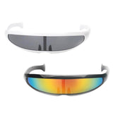 Maxbell 2x Futuristic Narrow Mirrored Visor Sunglasses Space Alien Robot Sunglasses