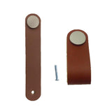 Maxbell 2x Handmade Leather Suitcase Handle Drawer Cabinet Leather Handle Pulls Knob