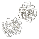 Maxbell 40Pcs Metal Square Buckle Connector for DIY Bag Craft Silver