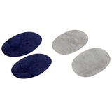 Maxbell 2 Pairs Sew-On Oval Elbow/Knee Patches Repair Sewing Applique Grey/Blue