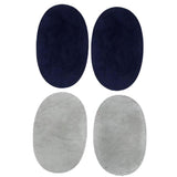 Maxbell 2 Pairs Sew-On Oval Elbow/Knee Patches Repair Sewing Applique Grey/Blue