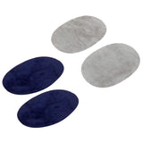 Maxbell 2 Pairs Sew-On Oval Elbow/Knee Patches Repair Sewing Applique Grey/Blue