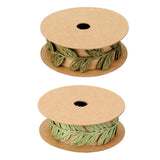 Maxbell 2 Rolls Vintage Satin Leaf Leaves Vine Garlands Ribbon Trim Sewing Craft