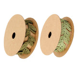 Maxbell 2 Rolls Vintage Satin Leaf Leaves Vine Garlands Ribbon Trim Sewing Craft