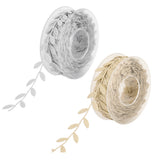 Maxbell 2pcs 15m Leaves Ribbon Trim Wreath for Wedding Wall Crafts Party Decoration