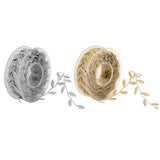 Maxbell 2pcs 15m Leaves Ribbon Trim Wreath for Wedding Wall Crafts Party Decoration