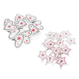 Maxbell 50pcs Wooden Printed Snowflake Christmas Buttons for Clothing Embellishments