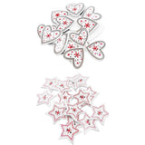 Maxbell 50pcs Wooden Printed Snowflake Christmas Buttons for Clothing Embellishments