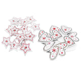 Maxbell 50pcs Wooden Printed Snowflake Christmas Buttons for Clothing Embellishments