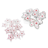 Maxbell 50pcs Wooden Printed Snowflake Christmas Buttons for Clothing Embellishments