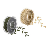 Maxbell 2 Rolls 15 Meters Leaves Ribbon Trim Wreath for Wedding Crafts Party Decor